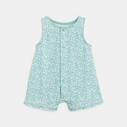 Obaibi Φορμάκι κοντό φλοράλ πράσινο για μωρά κοριτσάκια