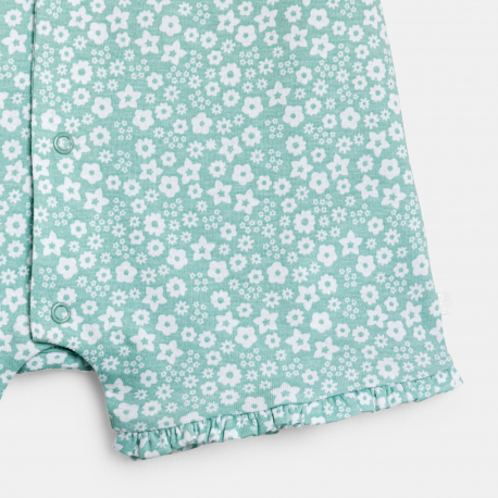 Obaibi Φορμάκι κοντό φλοράλ πράσινο για μωρά κοριτσάκια