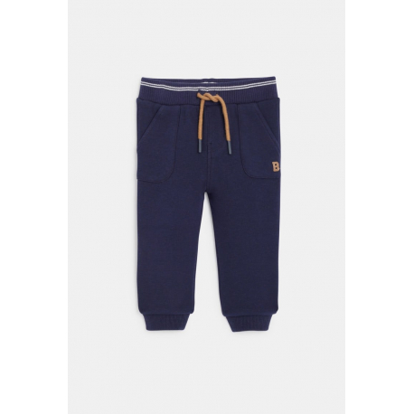 Obaibi Παντελόνι φόρμας από χνουδωτό ύφασμα σε ναυτικό μπλε για μωρά αγοράκια