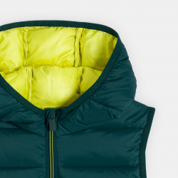 Okaidi Μπουφάν αμάνικο με κουκούλα σκούρο πράσινο