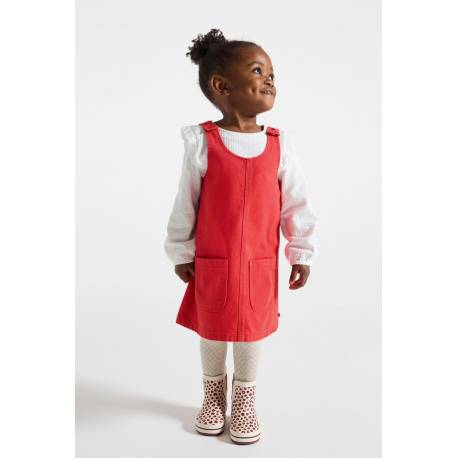 Obaibi Φόρεμα σαλοπέτα από τζιν κόκκινο για μωρά κοριτσάκια