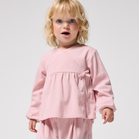 Obaibi Σύνολο από βελούδο ροζ για μωρά κοριτσάκια