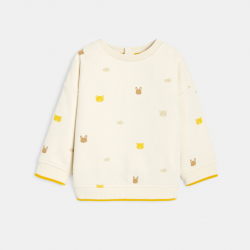 Obaibi Πουλόβερ υφασμάτινο με μοτίφ ζωάκια γκρι για μωρά αγοράκια