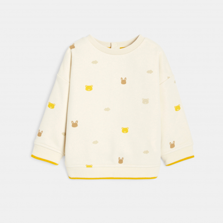 Obaibi Πουλόβερ υφασμάτινο με μοτίφ ζωάκια γκρι για μωρά αγοράκια