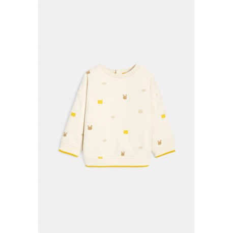 Obaibi Πουλόβερ υφασμάτινο με μοτίφ ζωάκια γκρι για μωρά αγοράκια