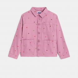 Okaidi Σακάκι από καμβά με μοτίφ πεταλούδα ροζ για κορίτσια