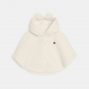Obaibi Κάπα με κουκούλα από χοντρό χνουδωτό ύφασμα λευκή για νεογέννητα Unisex