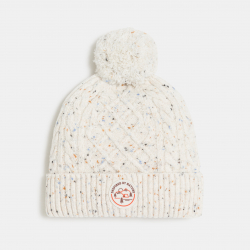 Okaidi Σκουφάκι με σπειροειδή πλέξη και πονπόν σε ναυτικό μπλε, μελανζέ για αγόρια