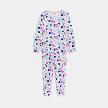 Okaidi Πιτζάμα 2 τεμαχίων από χνουδωτό ύφασμα φλοράλ, ροζ για κορίτσια