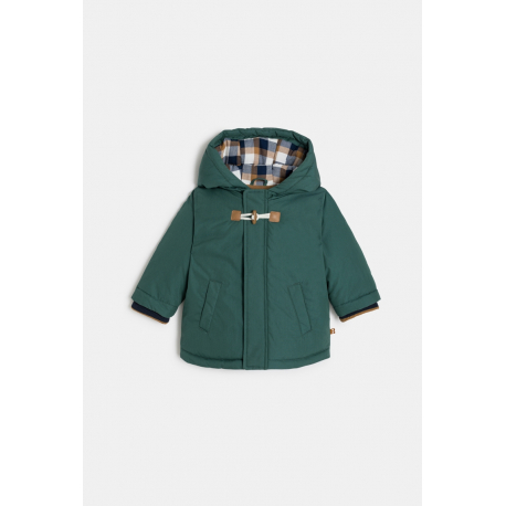 Obaibi Παλτό αδιάβροχο, ζεστό με κουκούλα πράσινο για μωρά αγοράκια