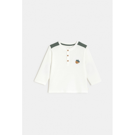 Obaibi Μπλούζα μακρυμάνικη, λευκή, για μωρά αγοράκια