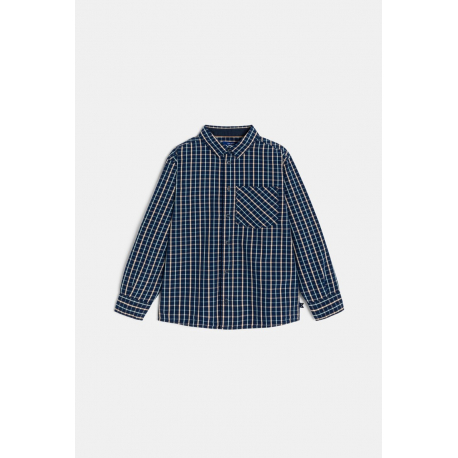 Okaidi Πουκάμισο καρό σε ναυτικό μπλε για αγόρια