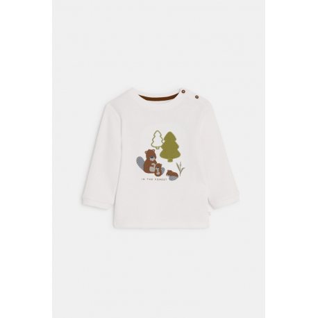 Obaibi Μπλούζα σφηκοφωλιά, κάστορας, λευκή, για μωρά αγοράκια