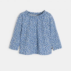 Obaibi Μπλούζα με λουλούδια και φρούτα μπλε για μωρά κοριτσάκια