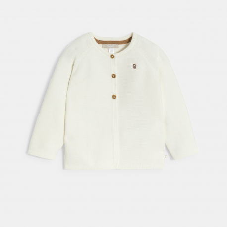 Obaibi Ζακέτα πλεκτή, λευκή, για νεογέννητα, Unisex