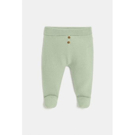 Obaibi Παντελόνι πλεκτό με ποδαράκι πράσινο για νεογέννητα
