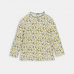 Obaibi Μπλούζα με γιακά με κυματιστά άκρα με τυπωμένα σχέδια, για μωρά κοριτσάκια