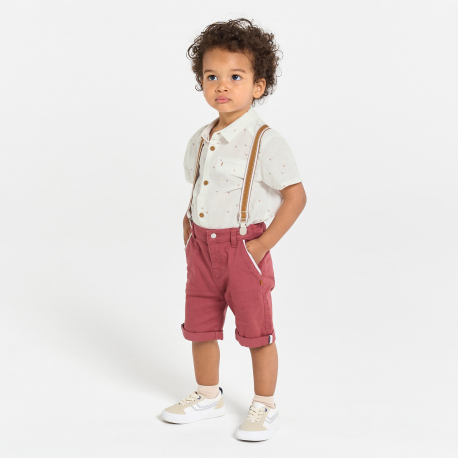 Obaibi Πουκάμισο κοντομάνικο με τυπωμένα σχέδια λευκό για μωρά αγοράκια