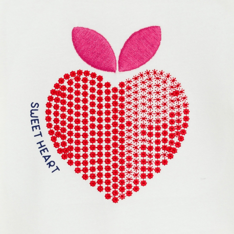 Obaibi Μπλούζα μακρυμάνικη , καρδιά, με πούλιες για μωρά κοριτσάκια