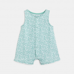 Obaibi Φορμάκι κοντό φλοράλ πράσινο για μωρά κοριτσάκια