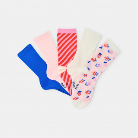 Okaidi Κάλτσες με ιδιαίτερο σχέδιο (σετ των 5 ζευγαριών) για κορίτσια