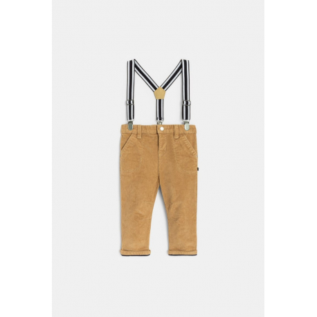 Obaibi Παντελόνι από κοτλέ βελούδο με τιράντες πορτοκαλί για μωρά αγοράκια