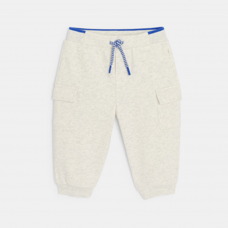 Obaibi Παντελόνι φόρμας από χνουδωτό ύφασμα γκρι για μωρά αγοράκια
