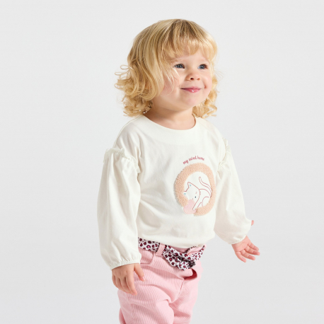 Obaibi Μπλούζα με γατάκια λευκή για μωρά κοριτσάκια