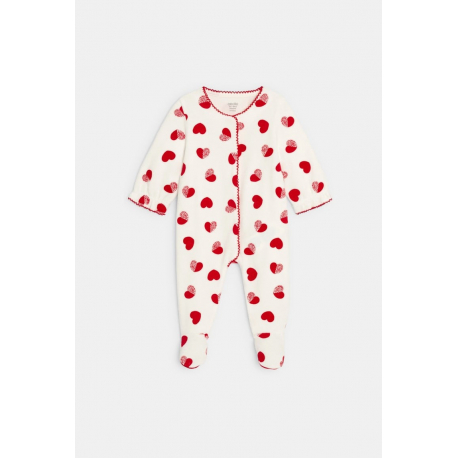 Obaibi Φορμάκι ύπνου από βελούδο, καρδιές, λευκό για μωρά κοριτσάκια