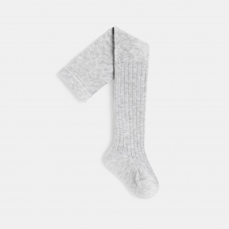 Obaibi Καλσόν βαμβακερά με γραμμές με λαμπερό νήμα γκρι για μωρά κοριτσάκια