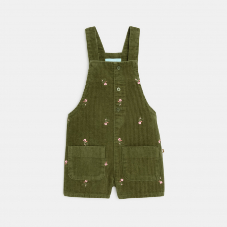 Obaibi Σαλοπέτα κοντή από κεντημένο βελούδο πράσινο για μωρά κοριτσάκια