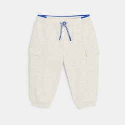 Obaibi Παντελόνι φόρμας από χνουδωτό ύφασμα γκρι για μωρά αγοράκια