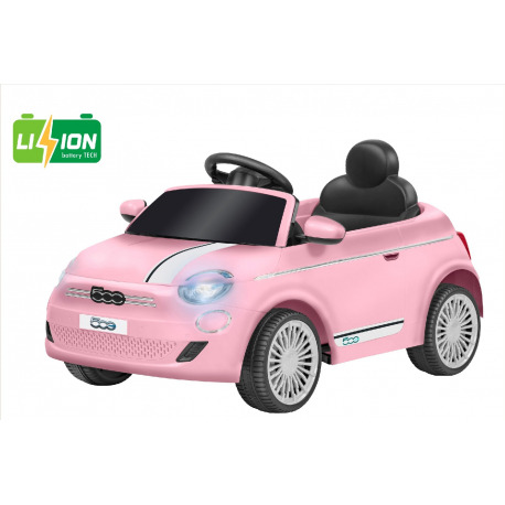 Ηλεκτροκίνητο αυτοκίνητο e-Spidko Fiat 500e με μπαταρία λιθίου 12V Ροζ