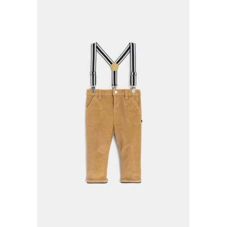 Obaibi Παντελόνι από κοτλέ βελούδο με τιράντες πορτοκαλί για μωρά αγοράκια