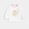 Obaibi Μπλούζα μακρυμάνικη με μοτίφ ζώα μπεζ για μωρά κοριτσάκια
