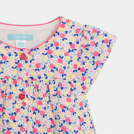 Obaibi Φόρεμα βαμβακερό με ιδιαίτερο φλοράλ σχέδιο για μωρά κοριτσάκια