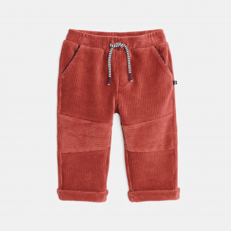 Obaibi Παντελόνι από βελούδο σε ανοιχτό κόκκινο για μωρά αγοράκια