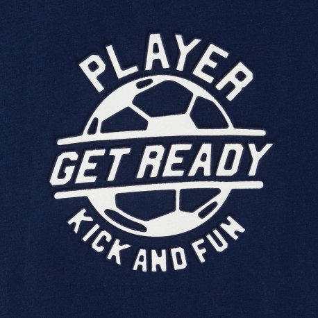 Okaidi Μπλούζα μακρυμάνικη με μήνυμα σε ναυτικό μπλε για αγόρια