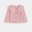 Obaibi Ζακέτα μακριά με μικρό γιακά για κορίτσια ροζ