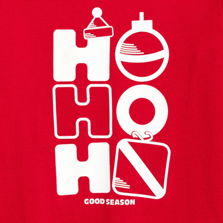 Okaidi Μπλούζα μακρυμάνικη με μήνυμα "HO HO HO", κόκκινη, για αγόρια