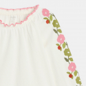 Obaibi Μπλούζα από χνουδωτό ύφασμα, με κέντημα, λευκή για μωρά κοριτσάκια