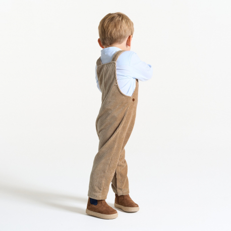 Obaibi Σαλοπέτα από κοτλέ βελούδο μπεζ για μωρά αγοράκια