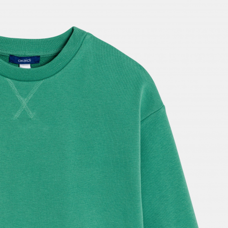 Okaidi Φούτερ μονόχρωμο πράσινο για αγόρια