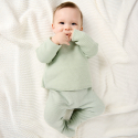 Obaibi Πουλόβερ ζιπουνάκι πλεκτό, πράσινο για νεογέννητα