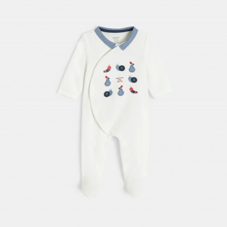 Obaibi Φορμάκι ύπνου από βελουτέ ύφασμα, λευκό για μωρά αγοράκια