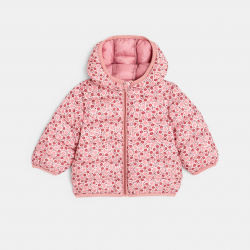 Obaibi Μπουφάν καπιτονέ, φλοράλ, ροζ για μωρά κοριτσάκια