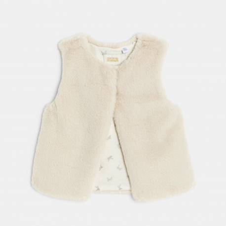 Okaidi Μπολερό από οικολογική γούνα λευκό για κορίτσια