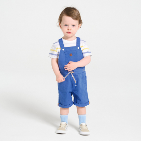 Obaibi Σαλοπέτα κοντή και μπλούζα ριγέ μπλε για μωρά αγοράκια