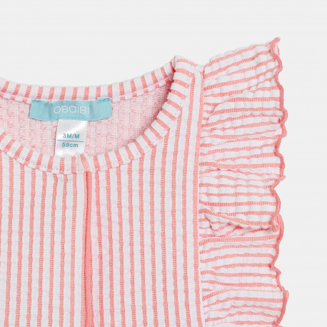 Obaibi Φόρεμα ριγέ, βαμβακερό με ιδιαίτερο σχέδιο για μωρά κοριτσάκια