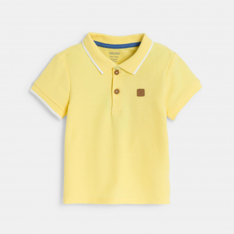 Obaibi Μπλούζα πόλο από πικέ ύφασμα, κίτρινη για μωρά αγοράκια